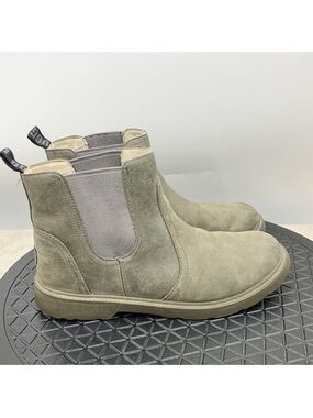 UGG Boots Women Size 6 Shoes‎ Green Leather Chelsea Pull On Ankle Booties